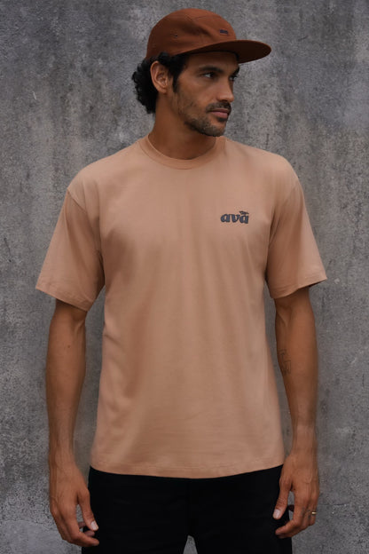 Camiseta Oversize Ava Basic Bege