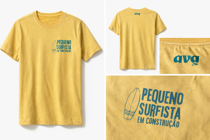 Camiseta Infantil Surf Amarela